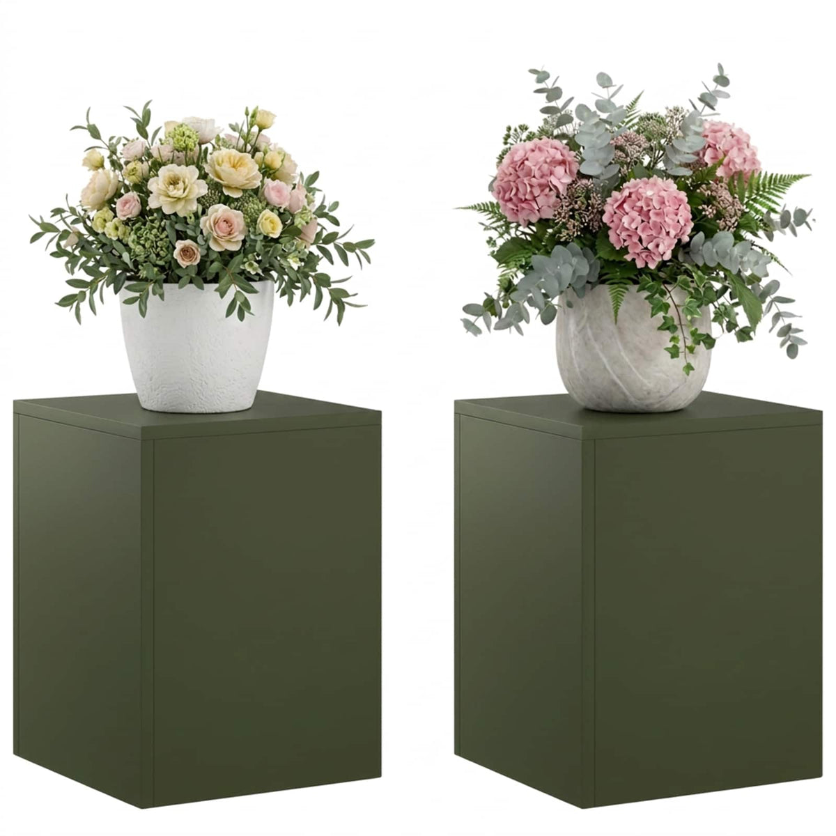 Növényállvány 2 pcs Olajzöld 30 x 30 x 40 cm Acél