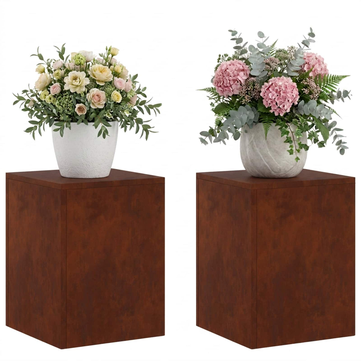 Növényállvány 2 pcs Rozsdás 30 x 30 x 40 cm Időjárásálló Acél