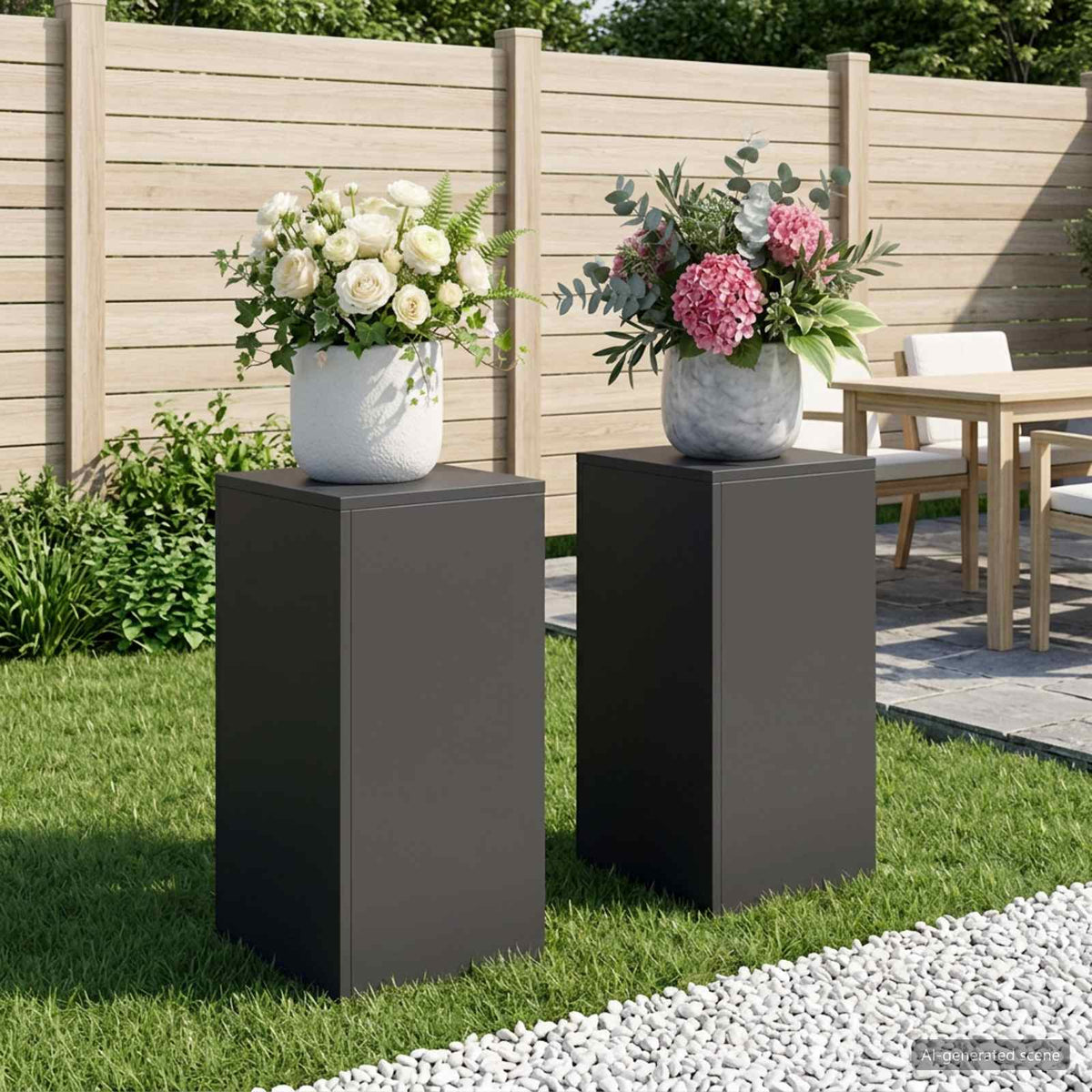 Növényállvány 2 pcs Fekete 30 x 30 x 60 cm Acél