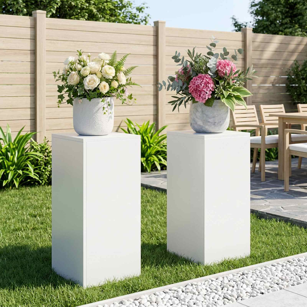 Növényállvány 2 pcs Fehér 30 x 30 x 60 cm Acél