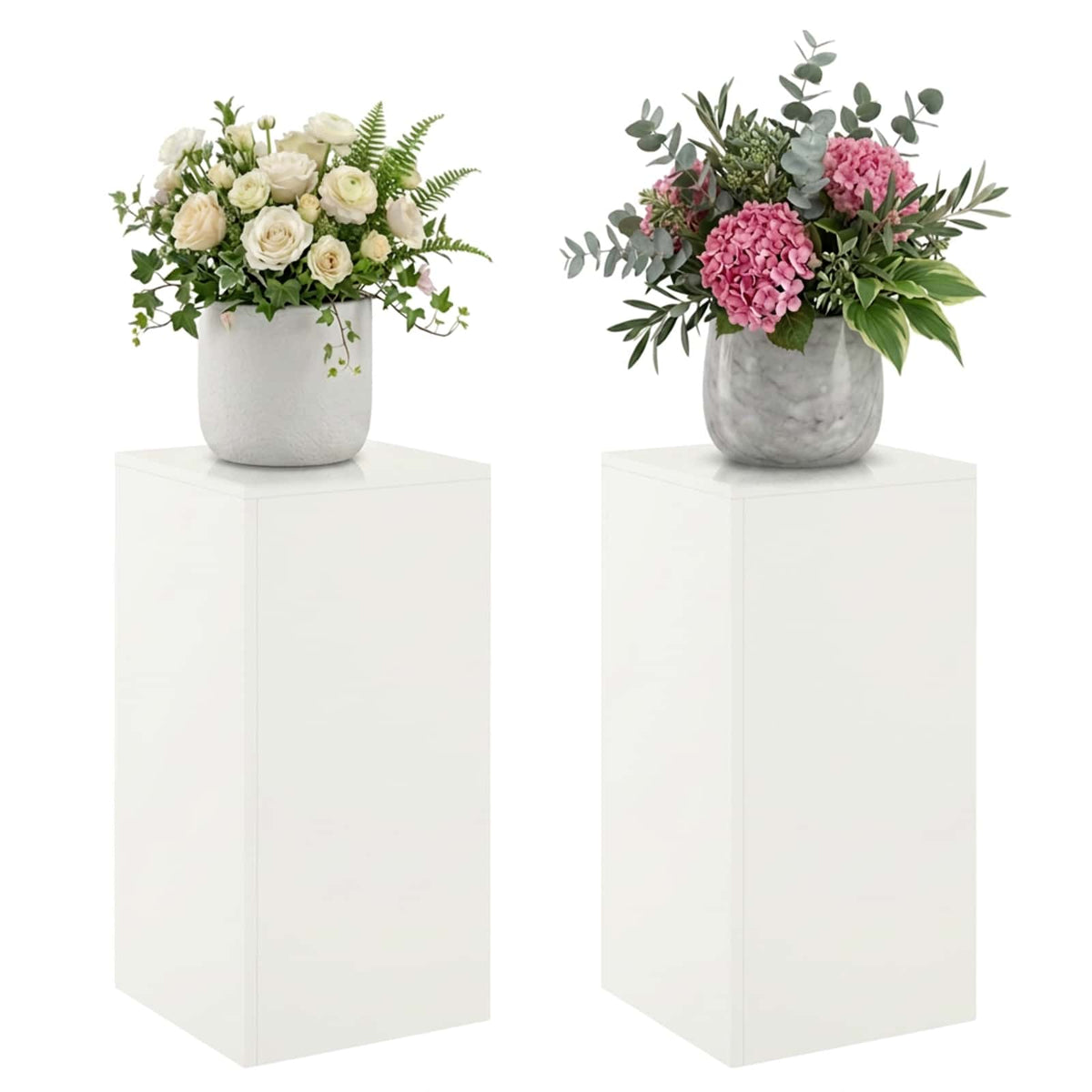 Növényállvány 2 pcs Fehér 30 x 30 x 60 cm Acél