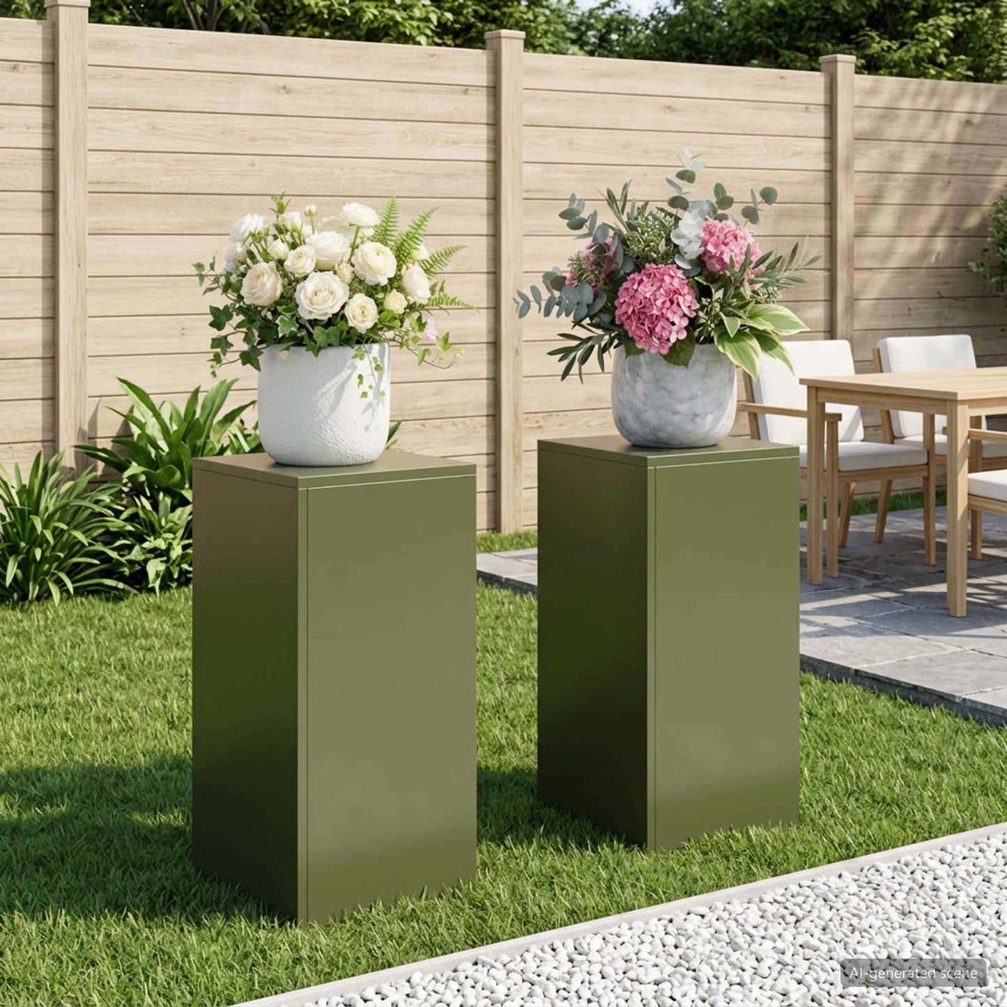 Növényállvány 2 pcs Olajzöld 30 x 30 x 60 cm Acél