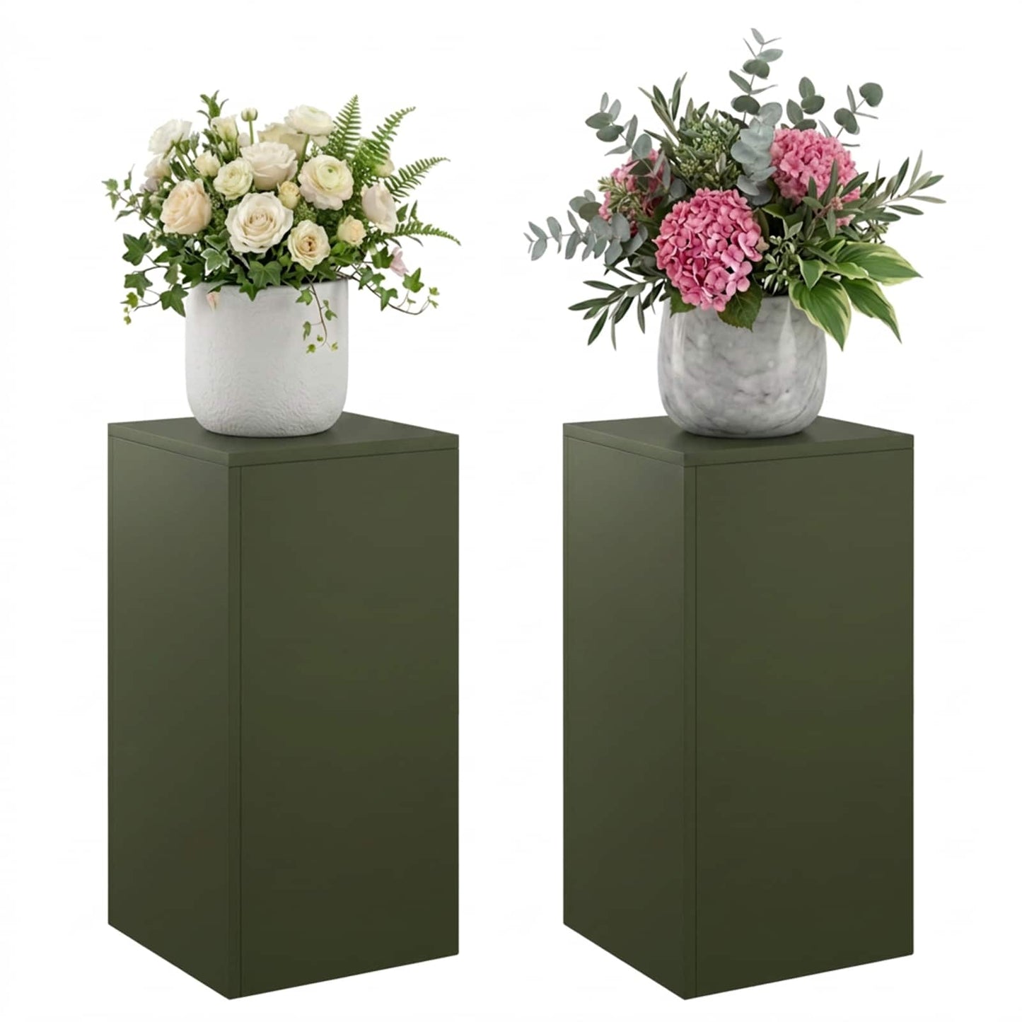 Növényállvány 2 pcs Olajzöld 30 x 30 x 60 cm Acél