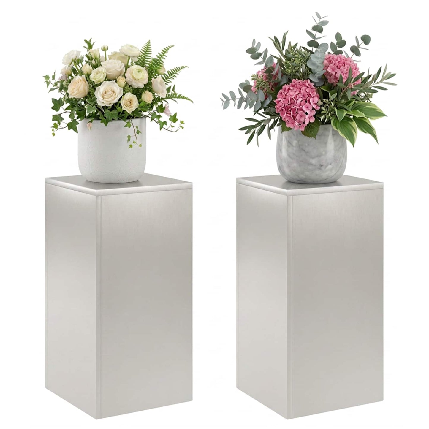 Növényállvány 2 pcs Ezüst 30 x 30 x 60 cm Acél