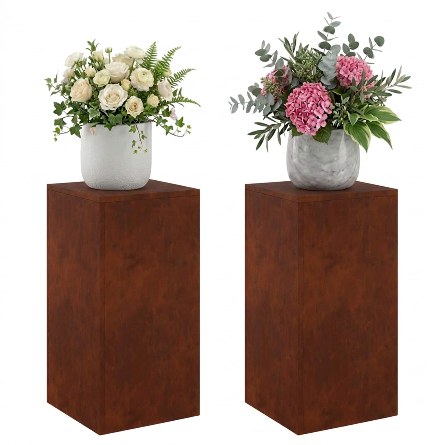 Növényállvány 2 pcs Rozsdás 30 x 30 x 60 cm Időjárásálló Acél