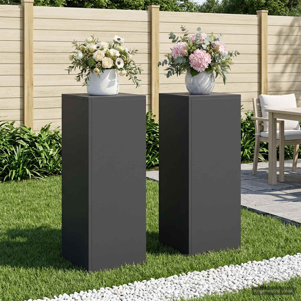 Növényállvány 2 pcs Fekete 30 x 30 x 80 cm Acél