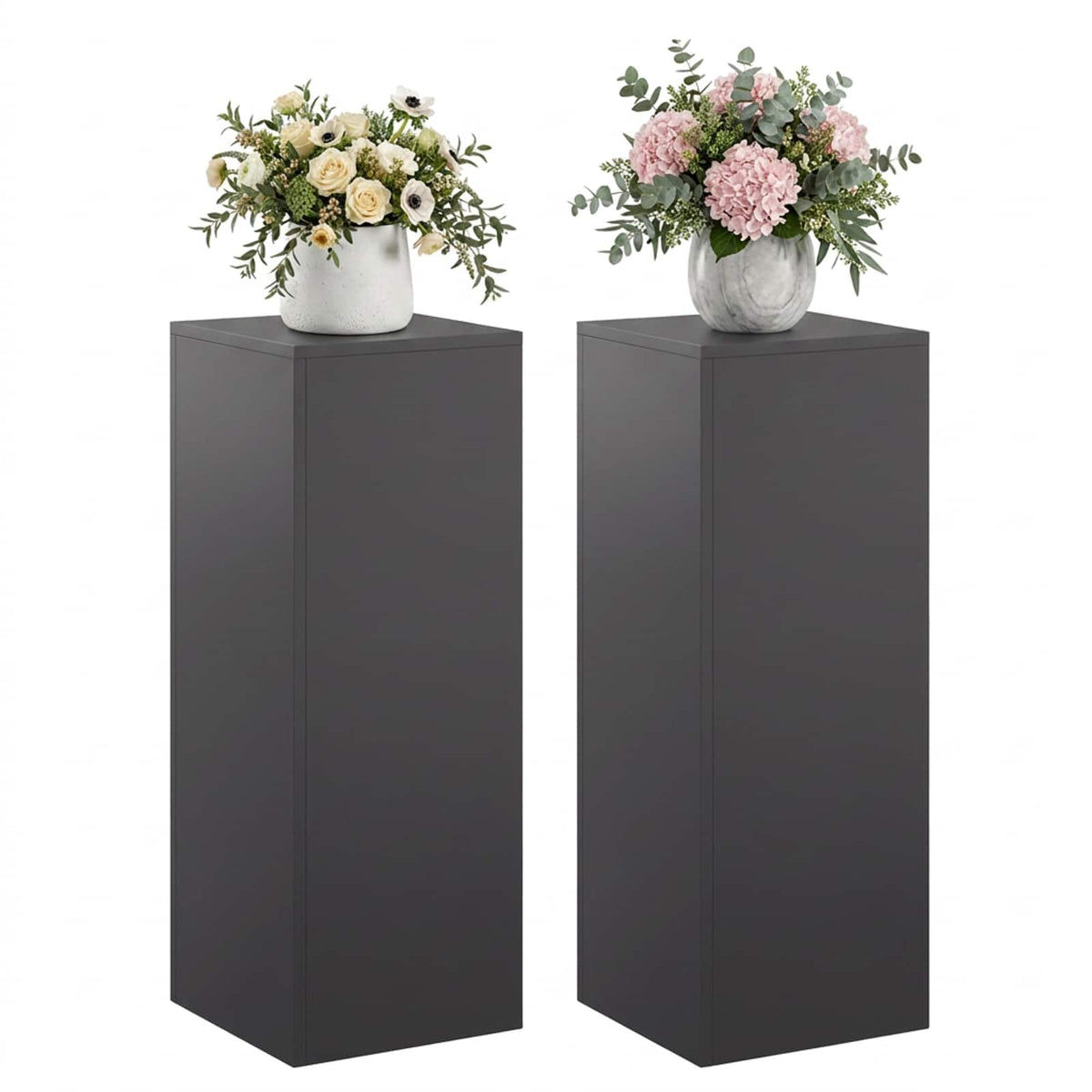 Növényállvány 2 pcs Fekete 30 x 30 x 80 cm Acél
