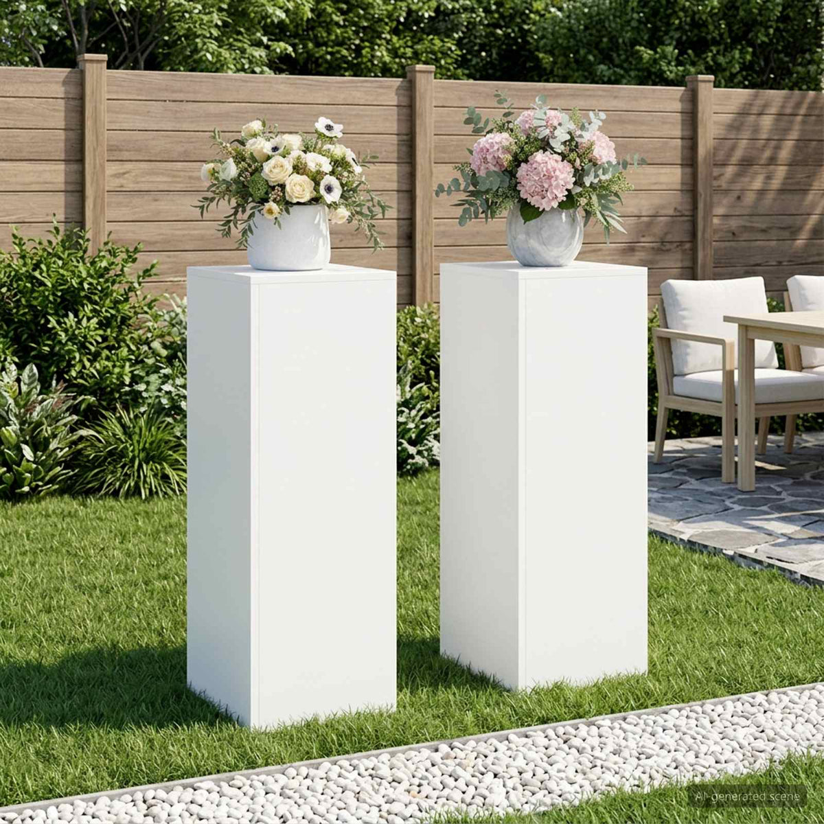 Növényállvány 2 pcs Fehér 30 x 30 x 80 cm Acél