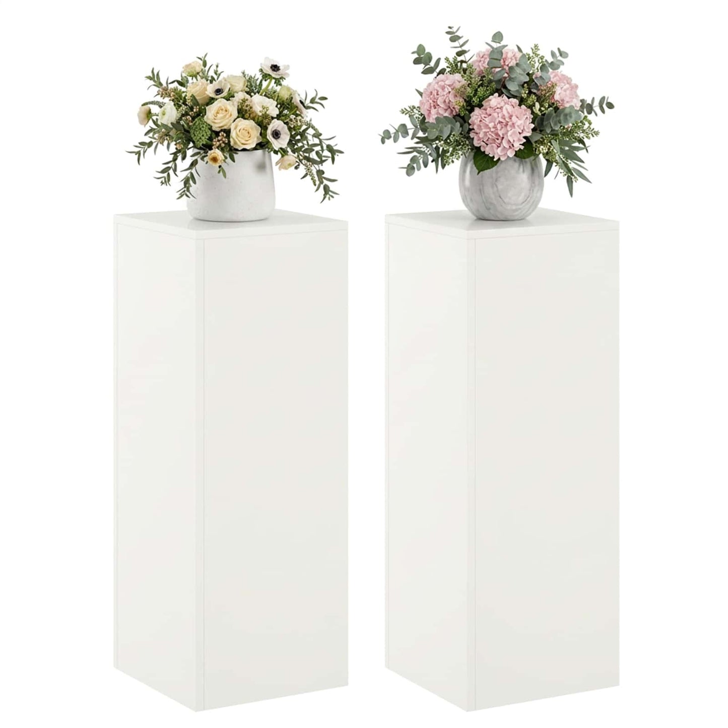 Növényállvány 2 pcs Fehér 30 x 30 x 80 cm Acél