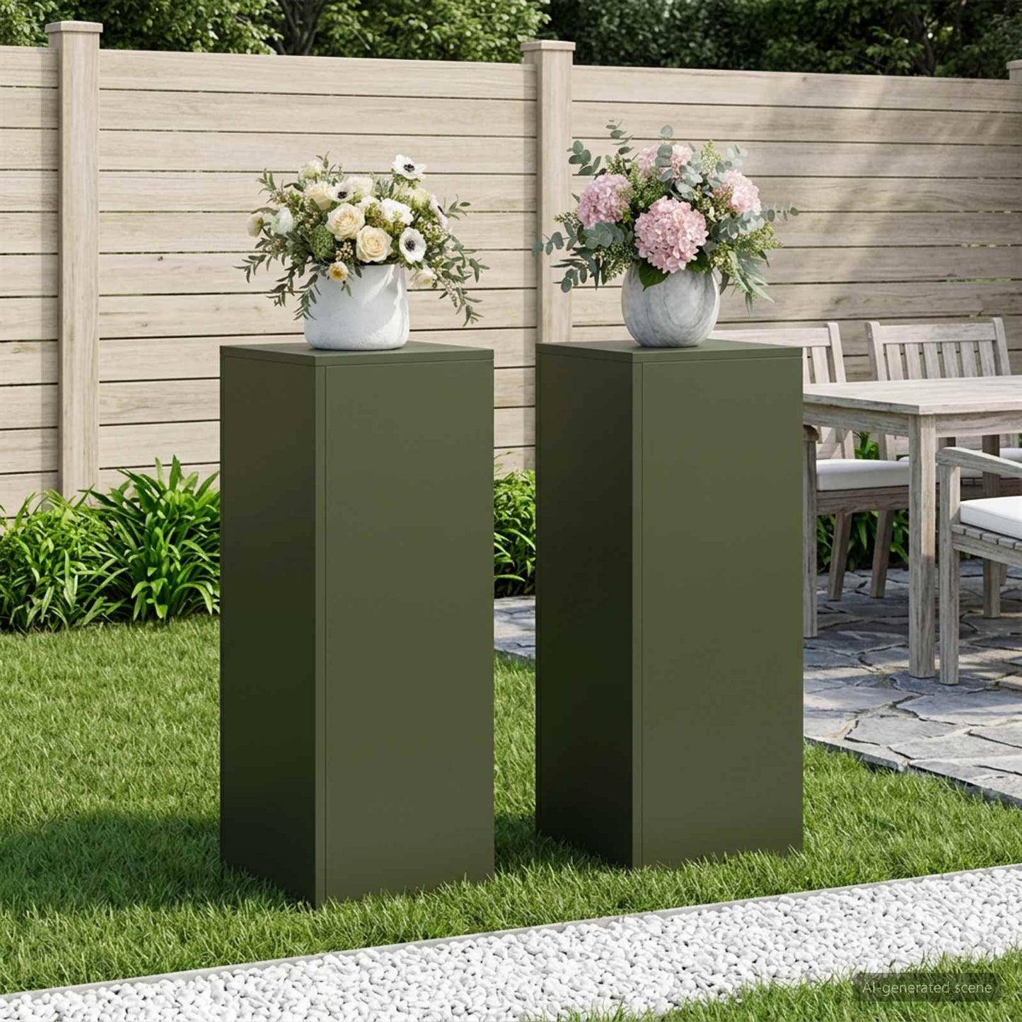 Növényállvány 2 pcs Olajzöld 30 x 30 x 80 cm Acél