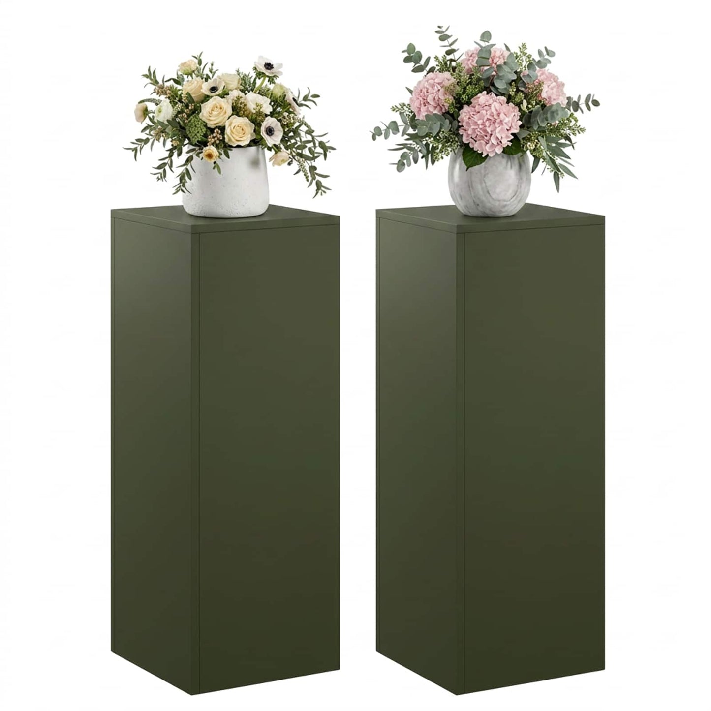 Növényállvány 2 pcs Olajzöld 30 x 30 x 80 cm Acél