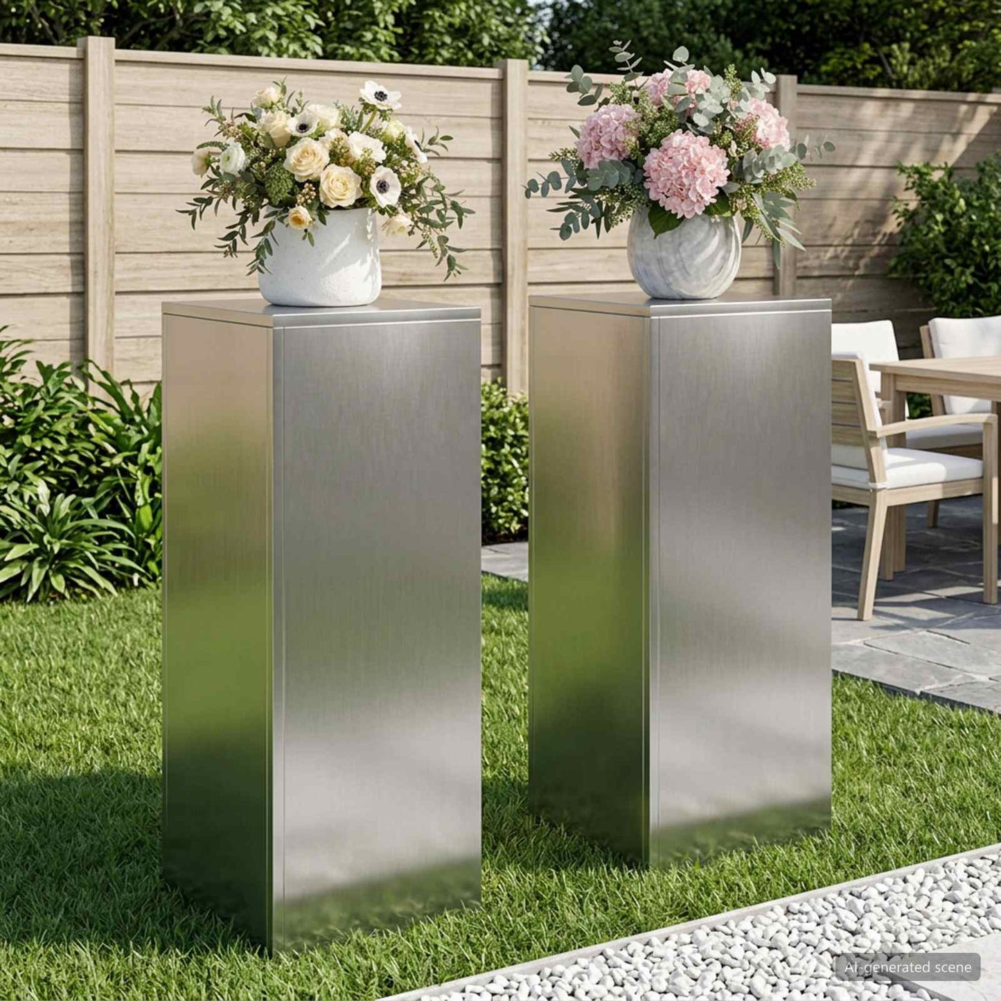 Növényállvány 2 pcs Ezüst 30 x 30 x 80 cm Rozsdamentes Acél