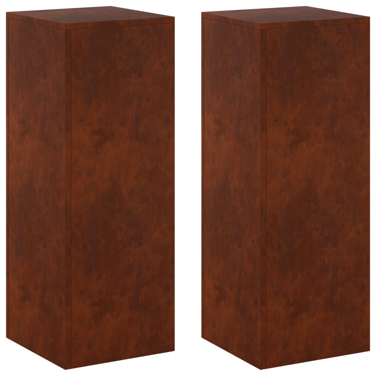 Növényállvány 2 pcs Rozsdás 30 x 30 x 80 cm Időjárásálló Acél