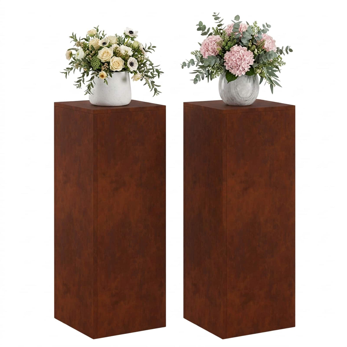 Növényállvány 2 pcs Rozsdás 30 x 30 x 80 cm Időjárásálló Acél