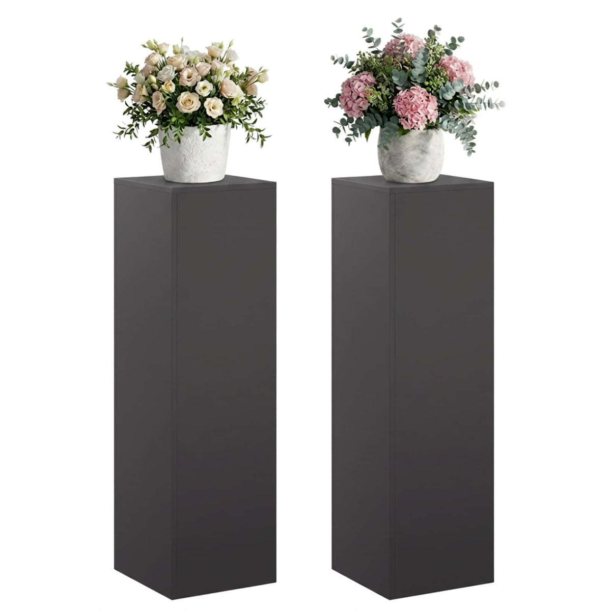 Növényállvány 2 pcs Fekete 30 x 30 x 100 cm Acél
