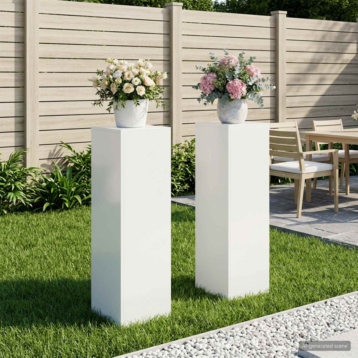 Növényállvány 2 pcs Fehér 30 x 30 x 100 cm Acél