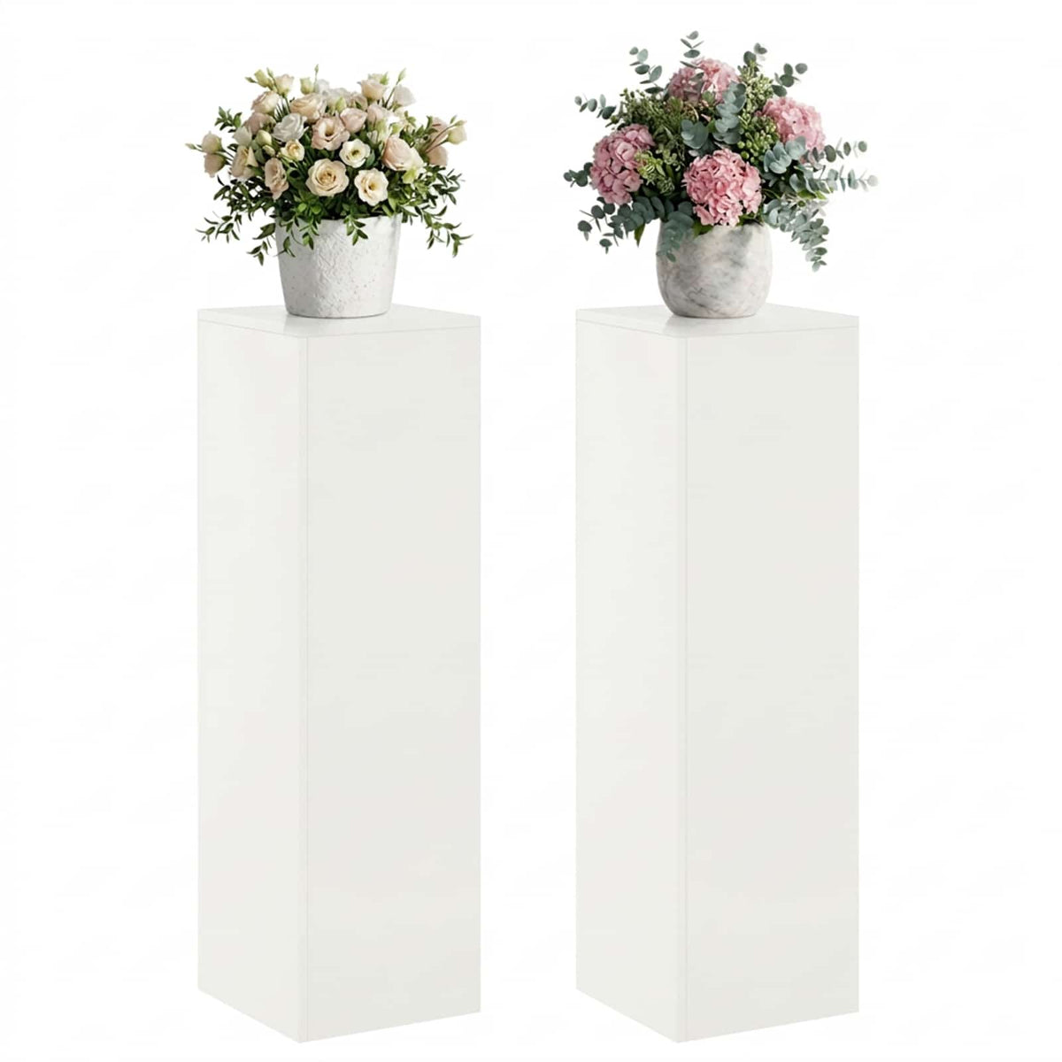 Növényállvány 2 pcs Fehér 30 x 30 x 100 cm Acél