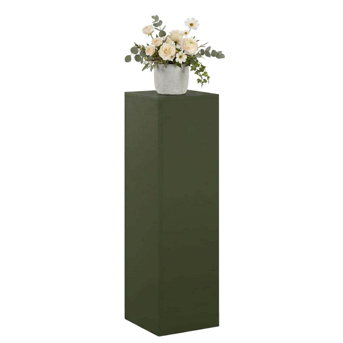Növényállvány Olajzöld 30 x 30 x 100 cm Időjárásálló Acél