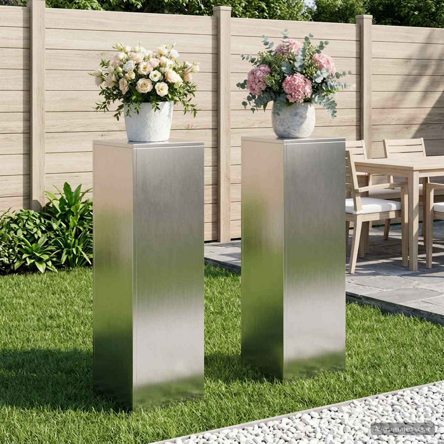 Növényállvány 2 pcs Ezüst 30 x 30 x 100 cm Acél