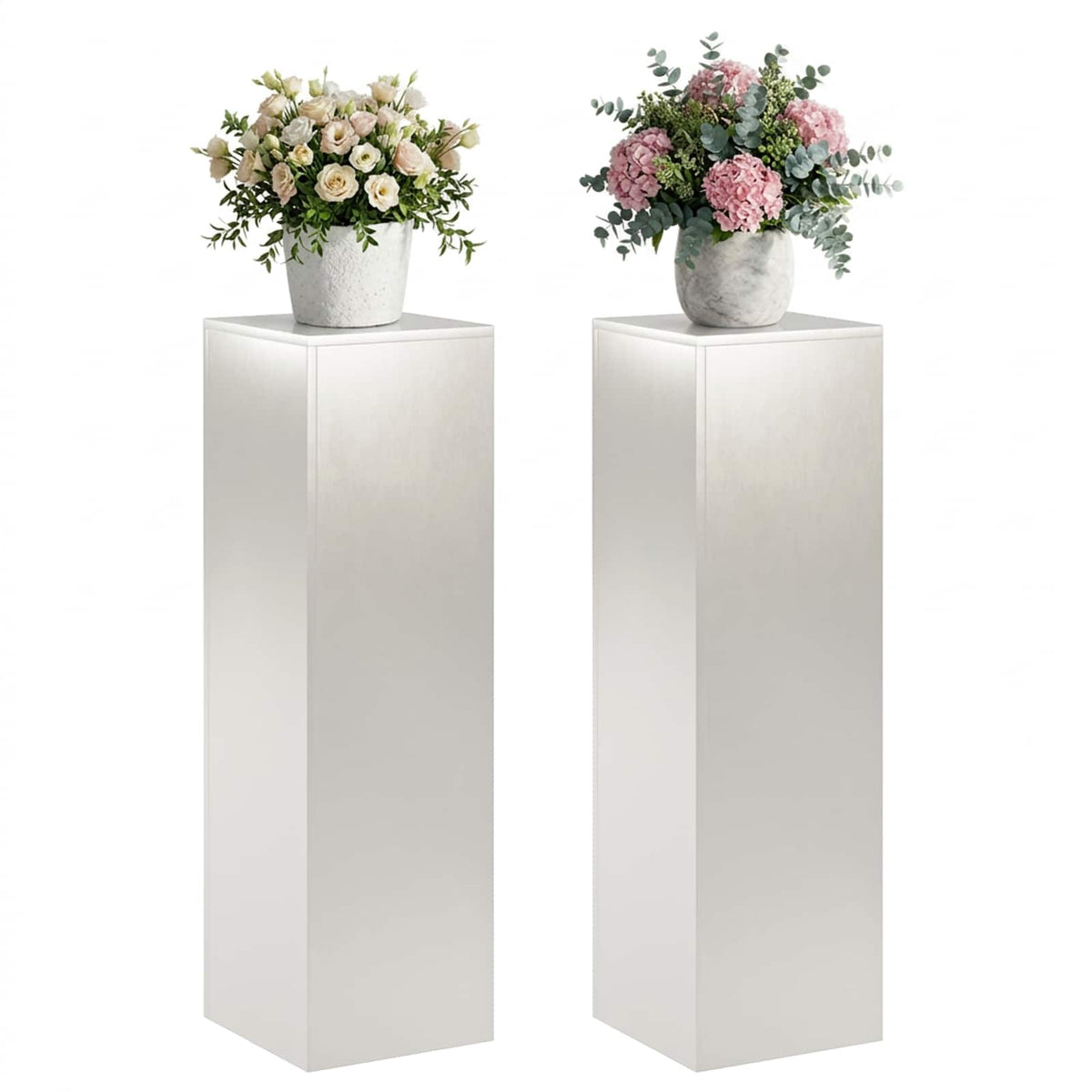 Növényállvány 2 pcs Ezüst 30 x 30 x 100 cm Acél