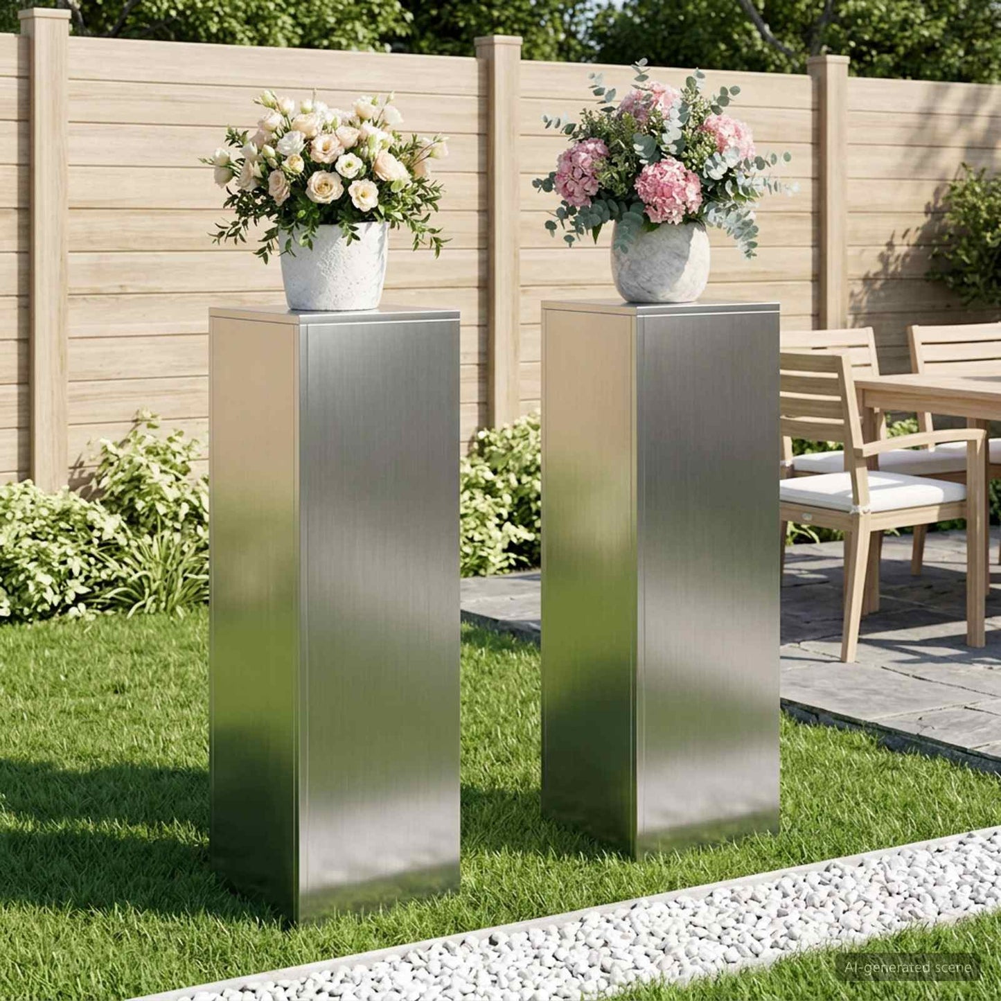 Növényállvány 2 pcs Ezüst 30 x 30 x 100 cm Rozsdamentes Acél