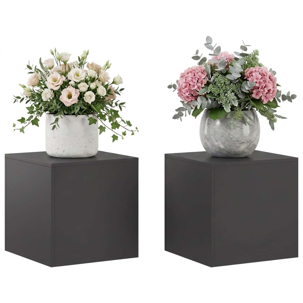 Növényállvány 2 pcs Fekete 40 x 40 x 40 cm Acél