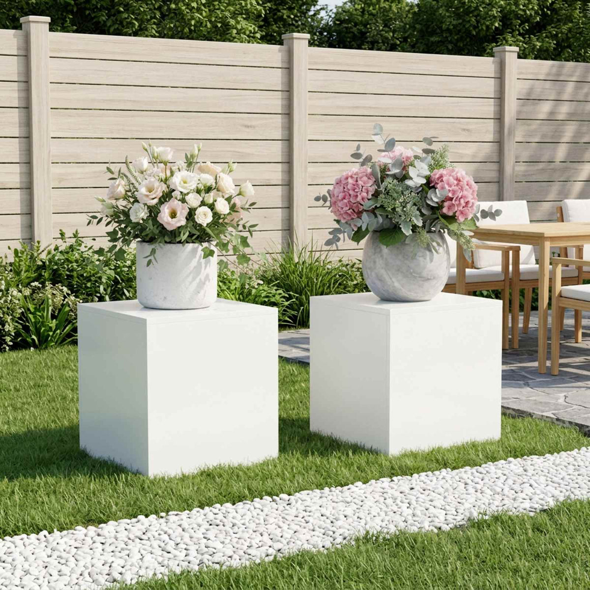 Növényállvány 2 pcs Fehér 40 x 40 x 40 cm Acél