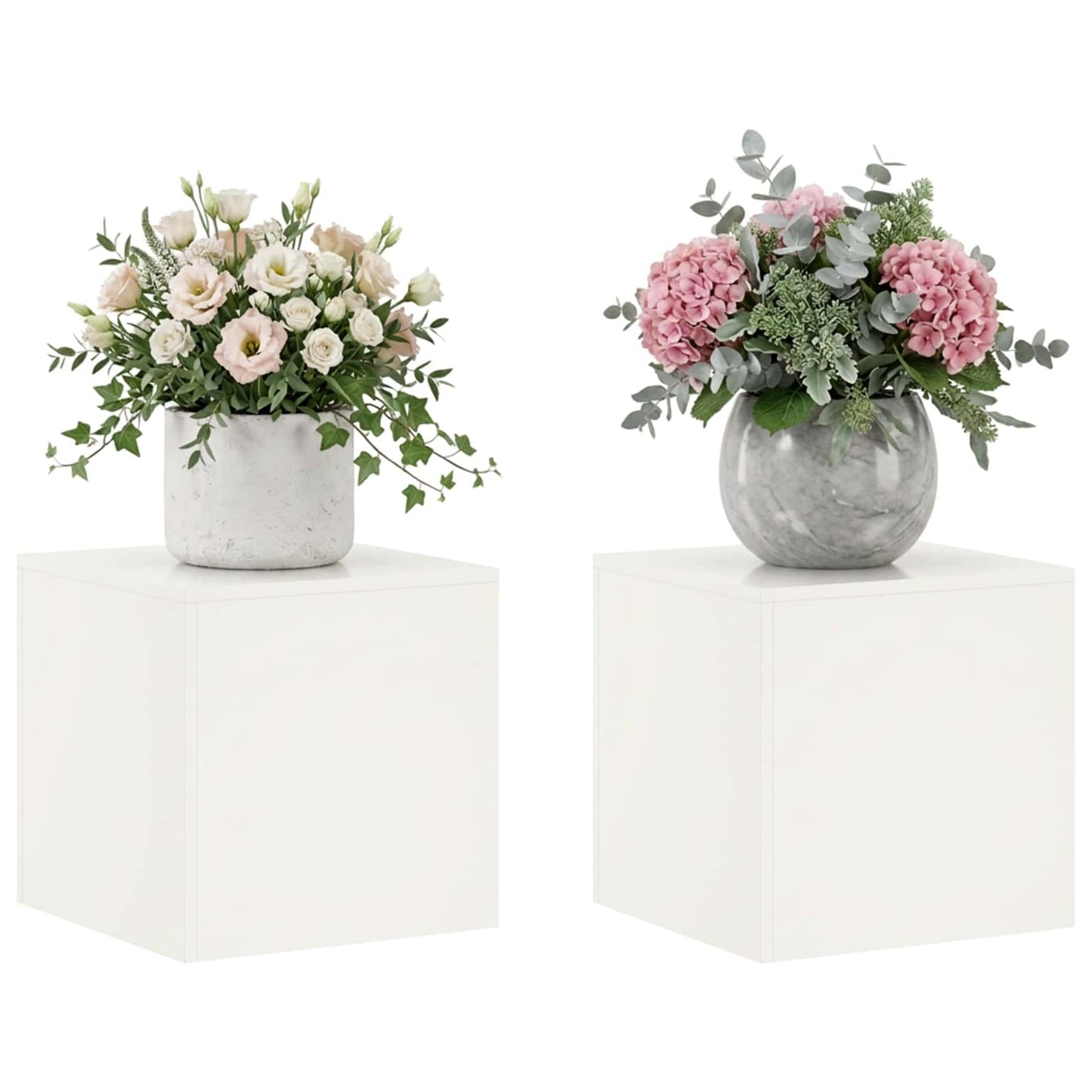 Növényállvány 2 pcs Fehér 40 x 40 x 40 cm Acél