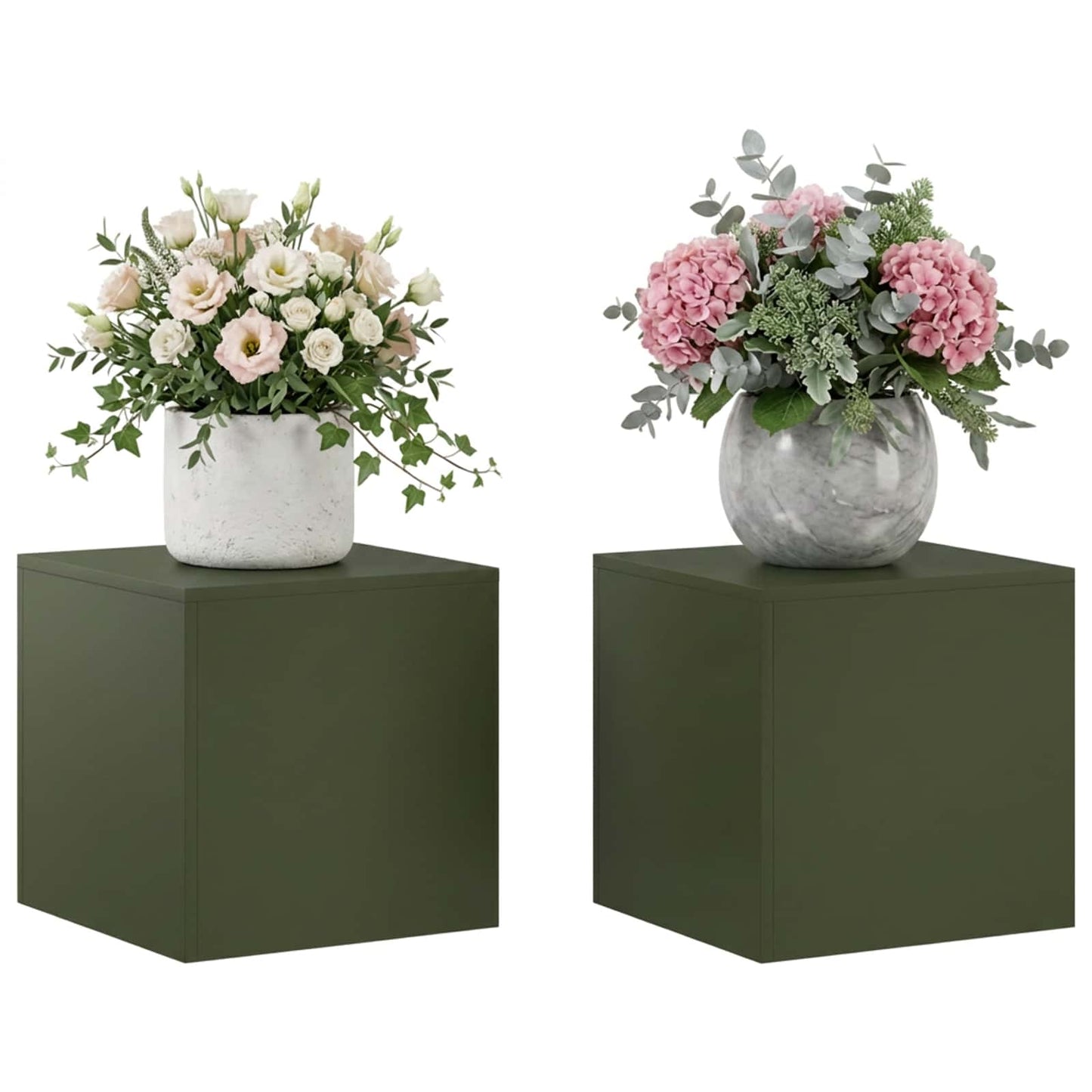 Növényállvány 2 pcs Olajzöld 40 x 40 x 40 cm Acél