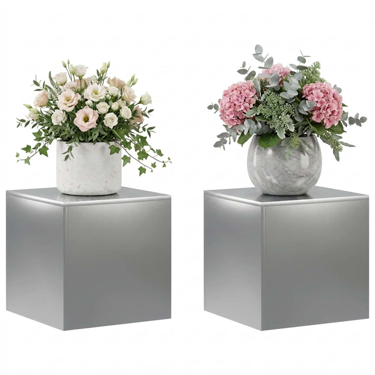Növényállvány 2 pcs Ezüst 40 x 40 x 40 cm Rozsdamentes Acél