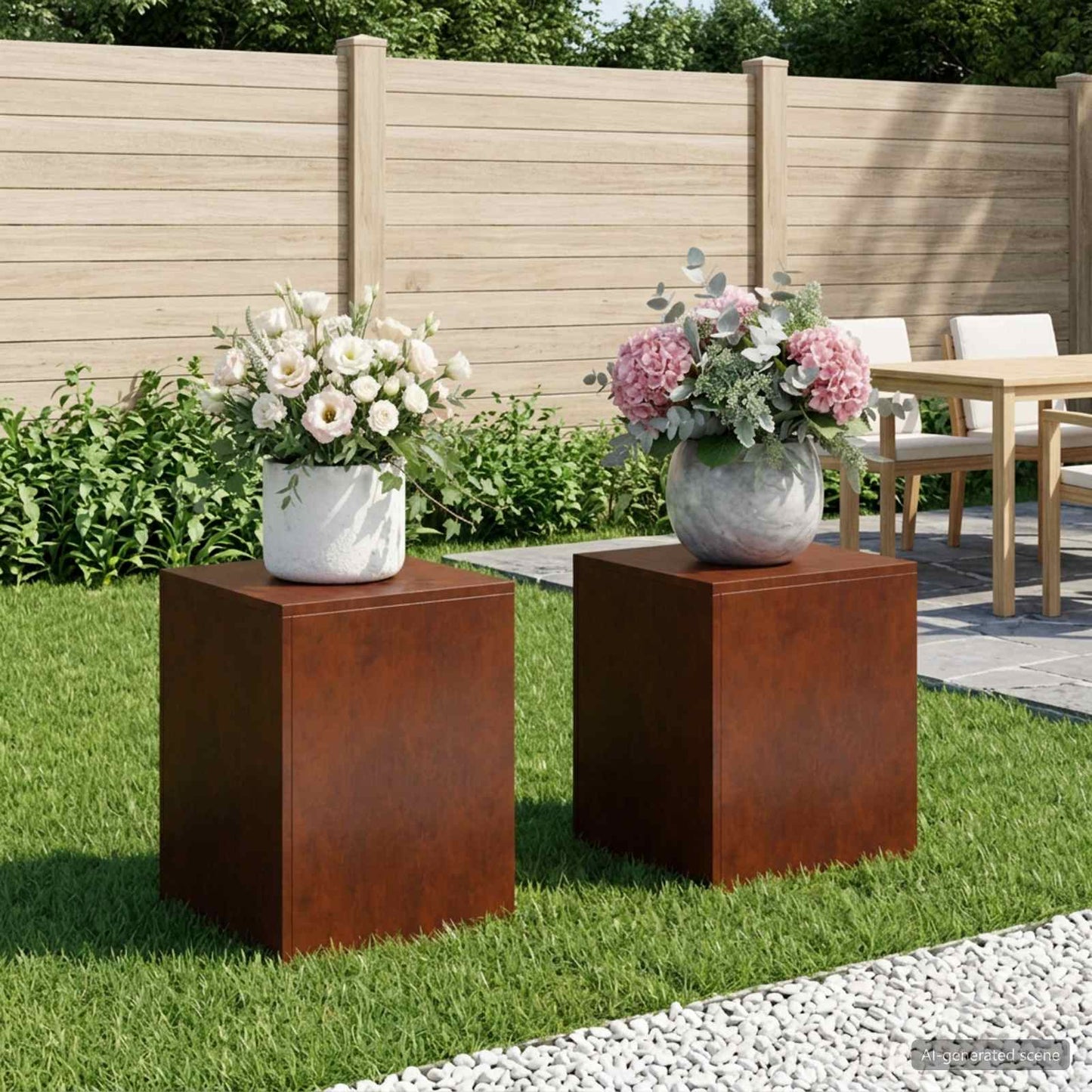 Növényállvány 2 pcs Rozsdás 40 x 40 x 40 cm Időjárásálló Acél