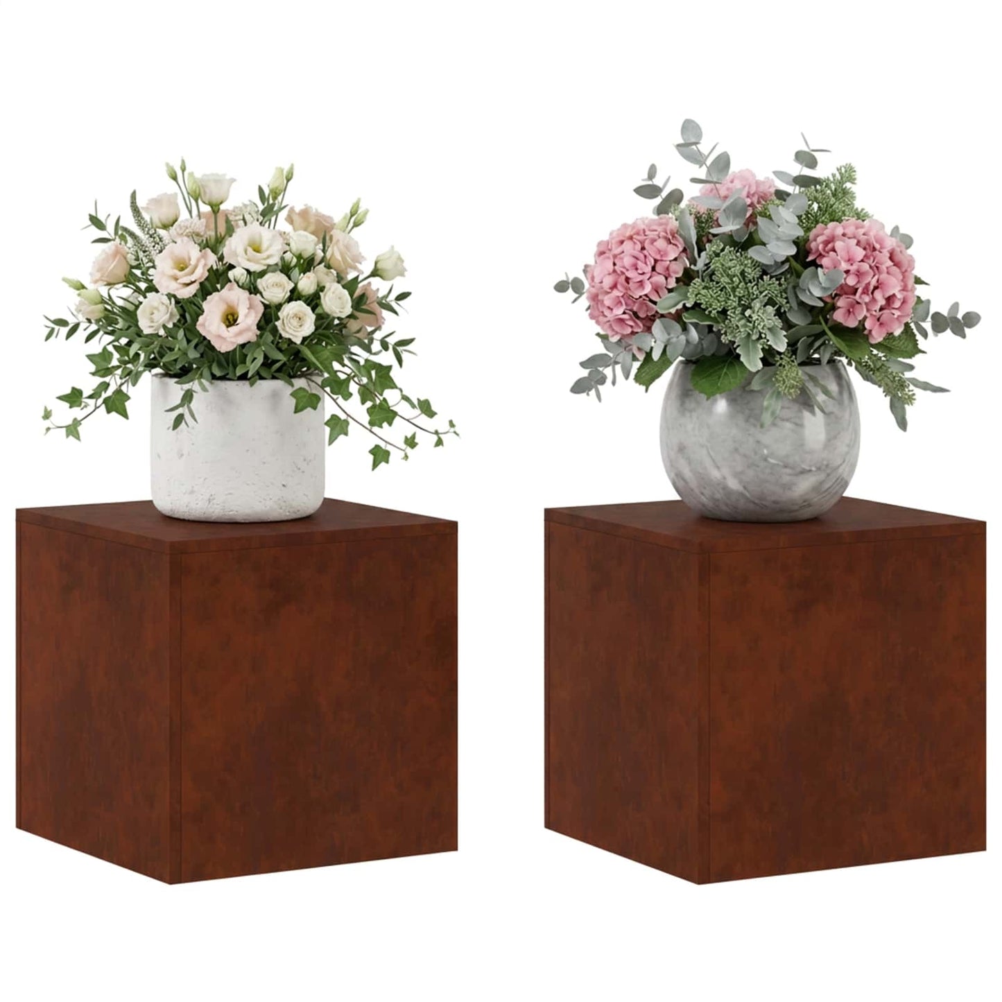 Növényállvány 2 pcs Rozsdás 40 x 40 x 40 cm Időjárásálló Acél