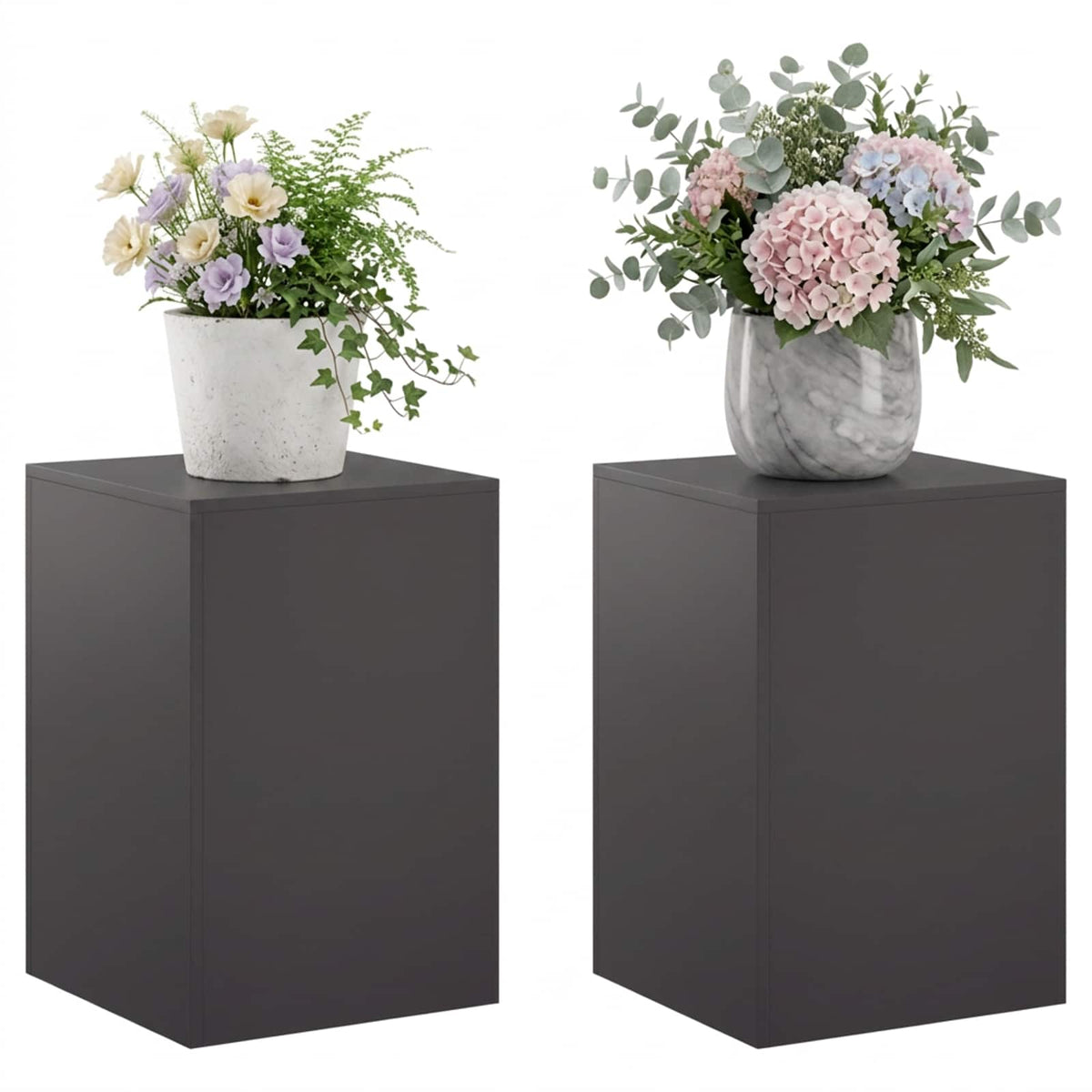 Növényállvány 2 pcs Fekete 40 x 40 x 60 cm Acél