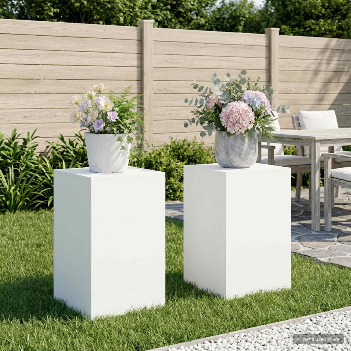 Növényállvány 2 pcs Fehér 40 x 40 x 60 cm Acél