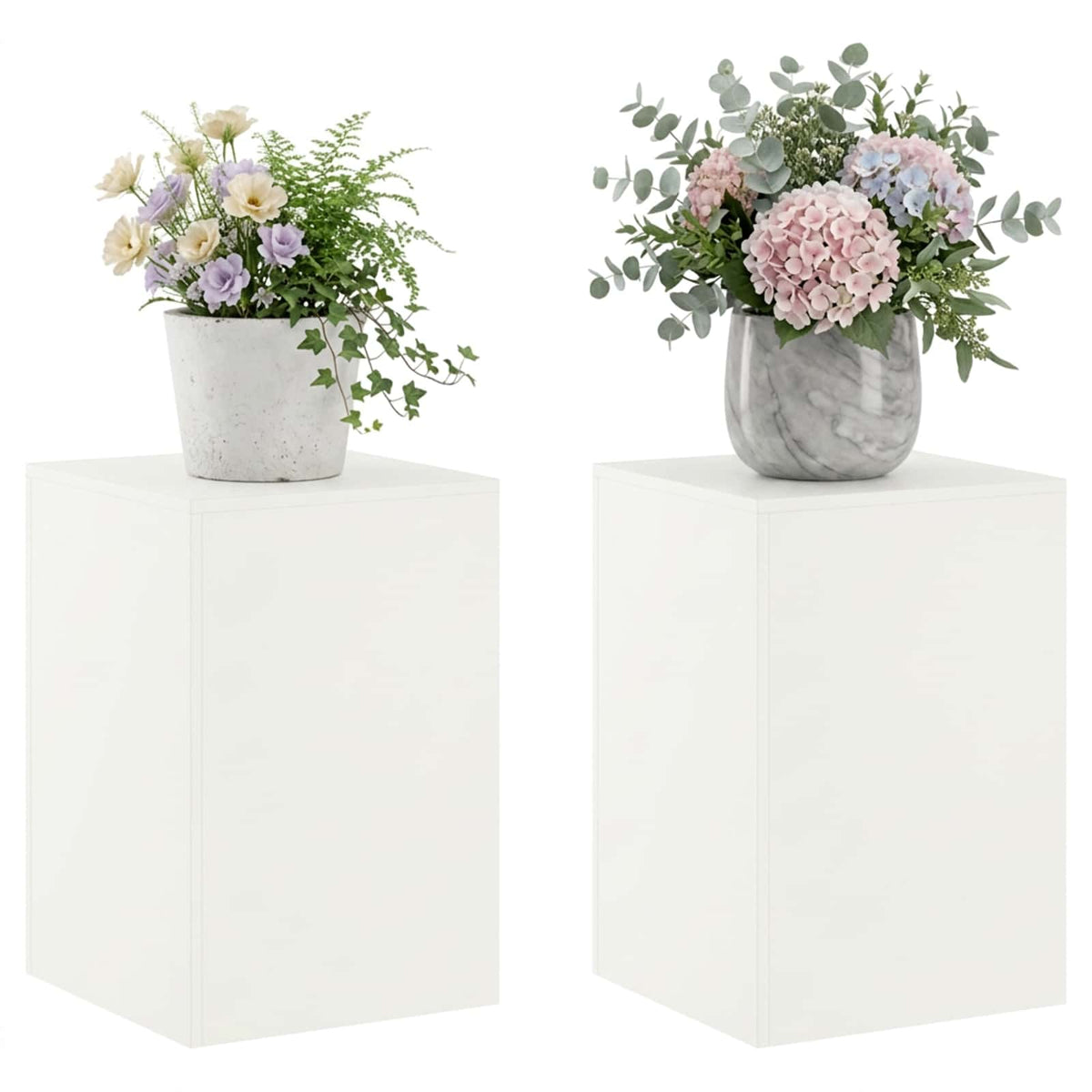 Növényállvány 2 pcs Fehér 40 x 40 x 60 cm Acél