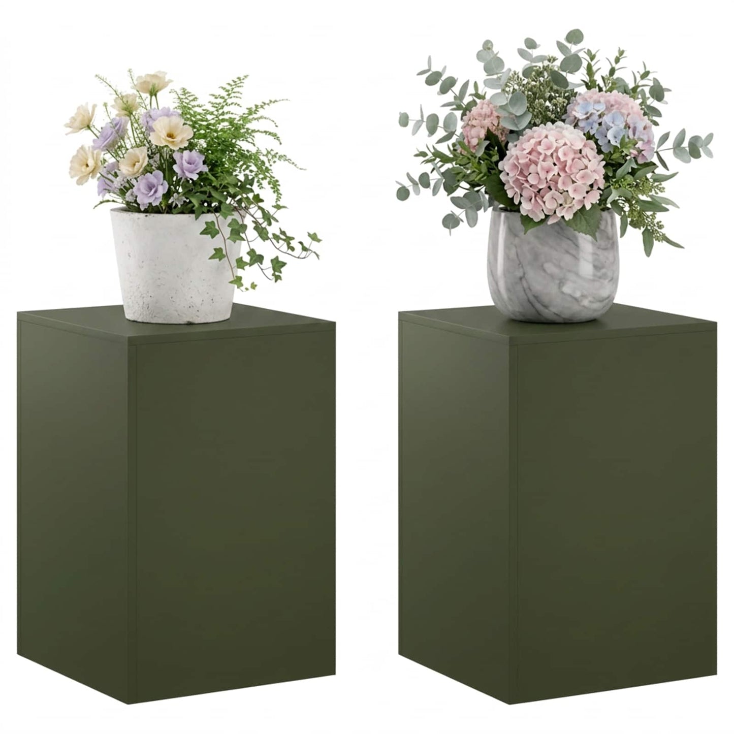 Növényállvány 2 pcs Olajzöld 40 x 40 x 60 cm Acél