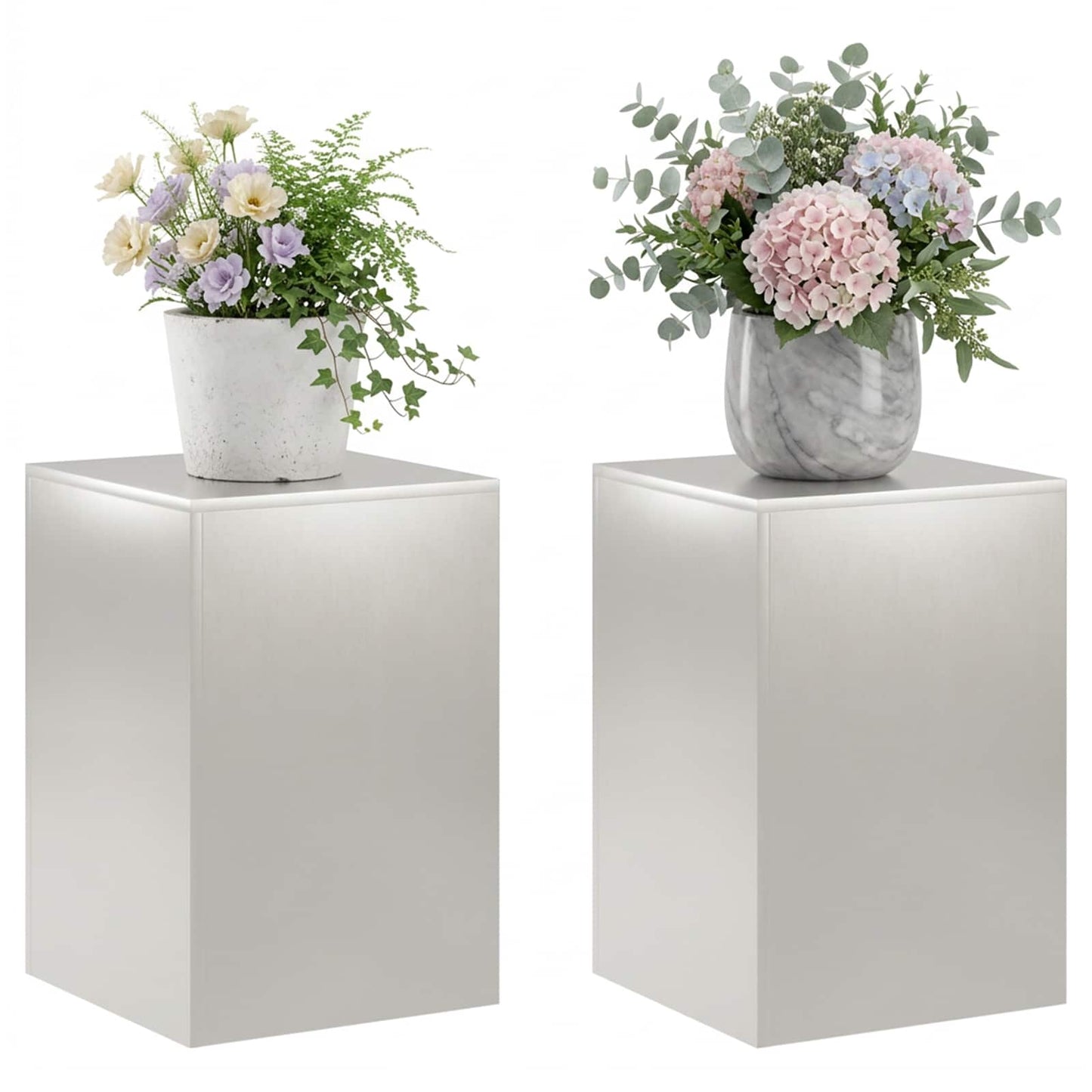 Növényállvány 2 pcs Ezüst 40 x 40 x 60 cm Acél