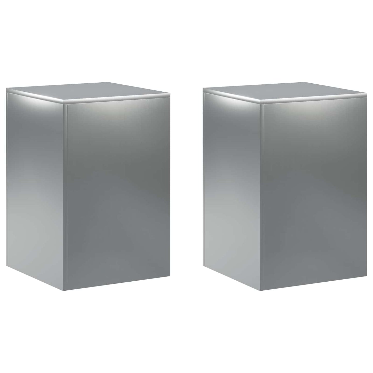 Növényállvány 2 pcs Ezüst 40 x 40 x 60 cm Rozsdamentes Acél