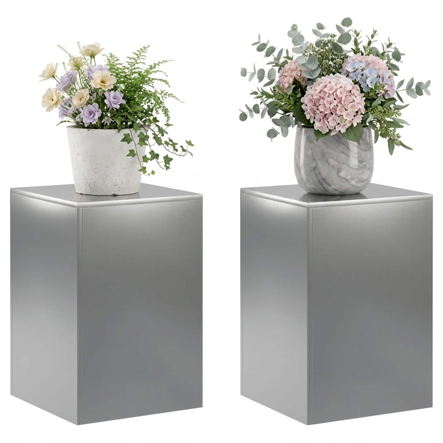 Növényállvány 2 pcs Ezüst 40 x 40 x 60 cm Rozsdamentes Acél