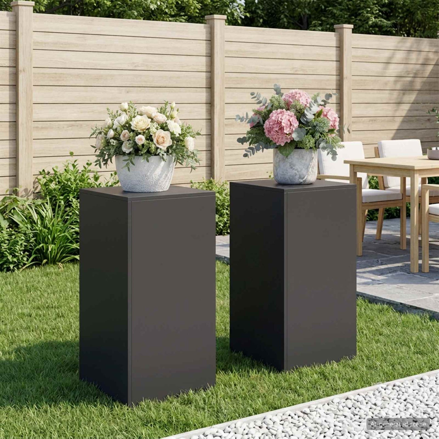 Növényállvány 2 pcs Fekete 40 x 40 x 80 cm Acél