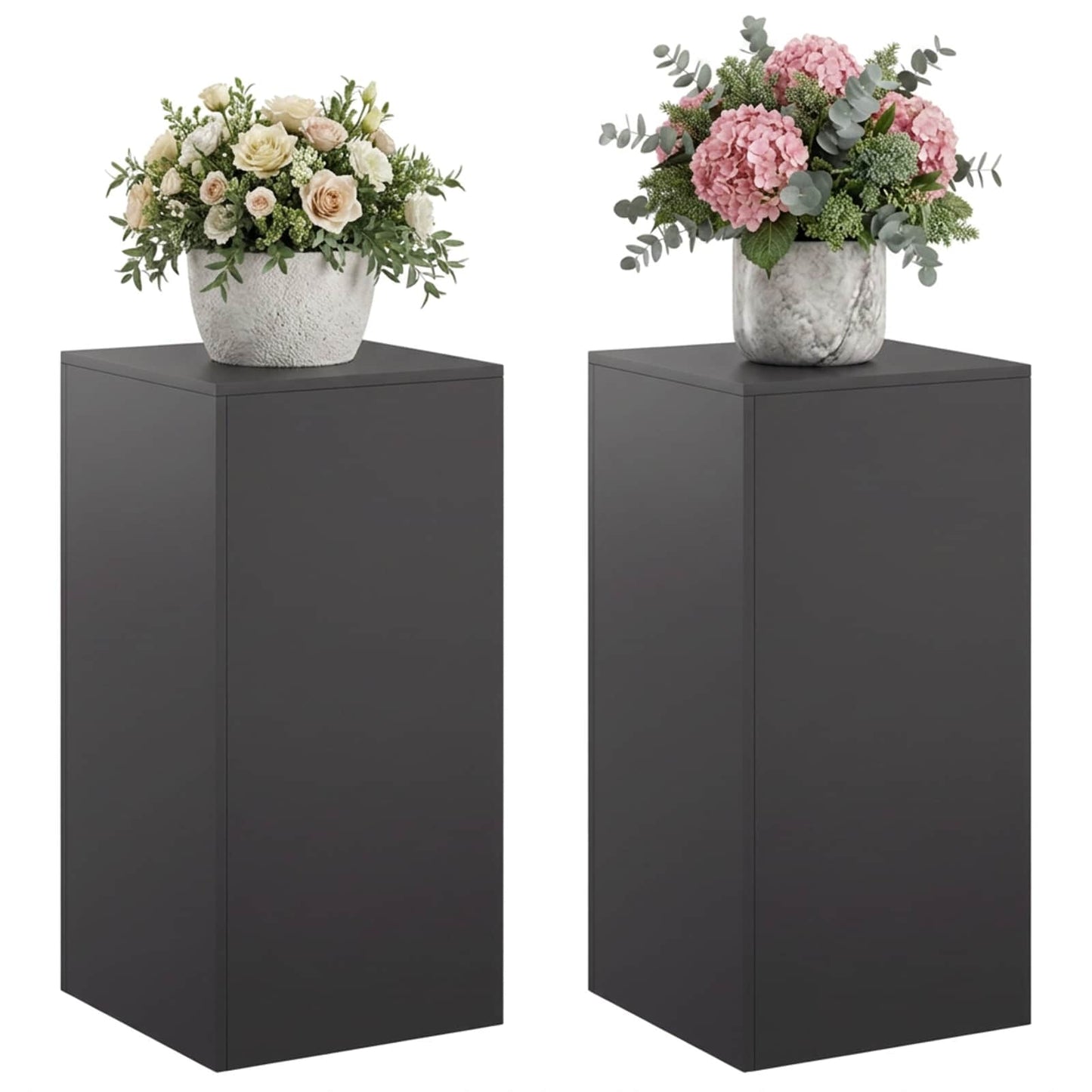 Növényállvány 2 pcs Fekete 40 x 40 x 80 cm Acél