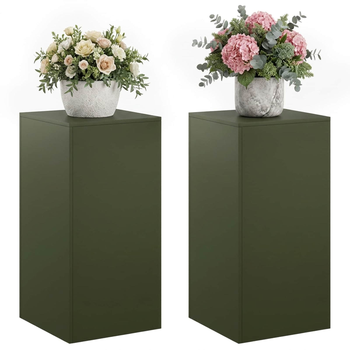 Növényállvány 2 pcs Olajzöld 40 x 40 x 80 cm Acél