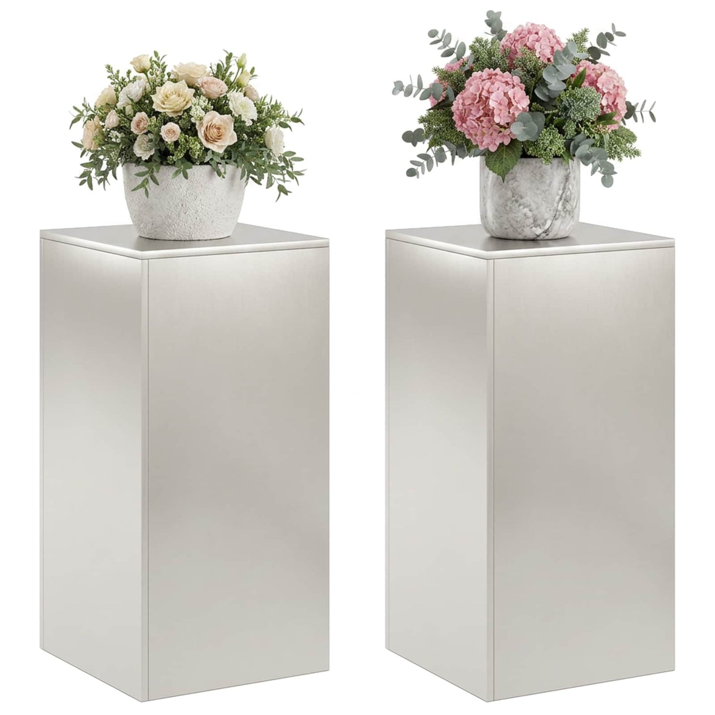 Növényállvány 2 pcs Ezüst 40 x 40 x 80 cm Acél