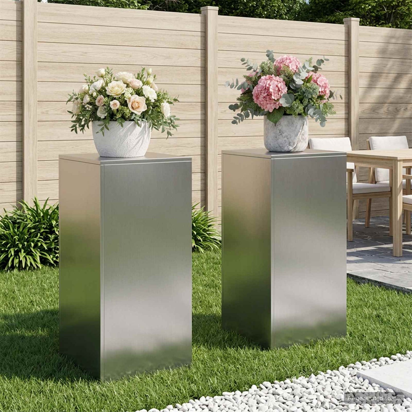 Növényállvány 2 pcs Ezüst 40 x 40 x 80 cm Rozsdamentes Acél