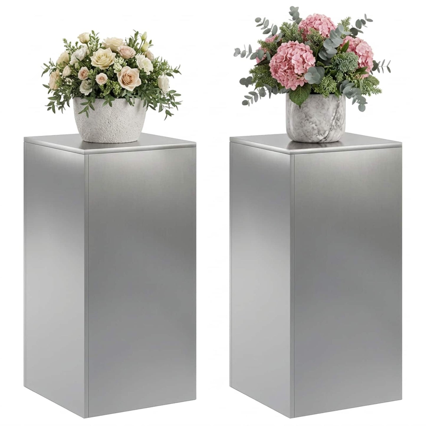 Növényállvány 2 pcs Ezüst 40 x 40 x 80 cm Rozsdamentes Acél