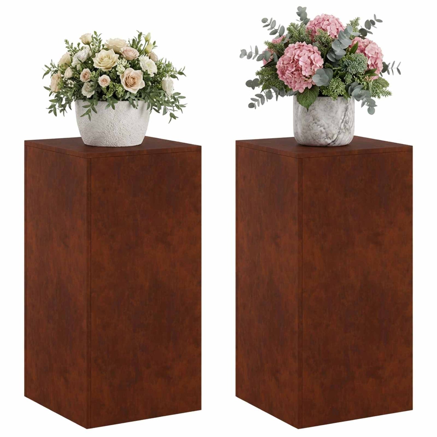 Növényállvány 2 pcs Rozsdás 40 x 40 x 80 cm Időjárásálló Acél