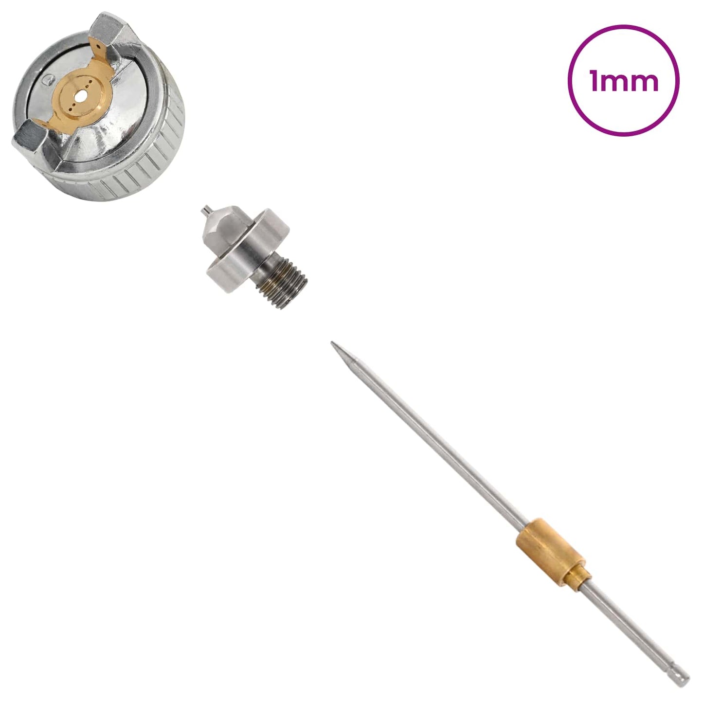 HVLP Fúvóka 0,8 mm Fúvóka Ezüst Rozsdamentes Acél