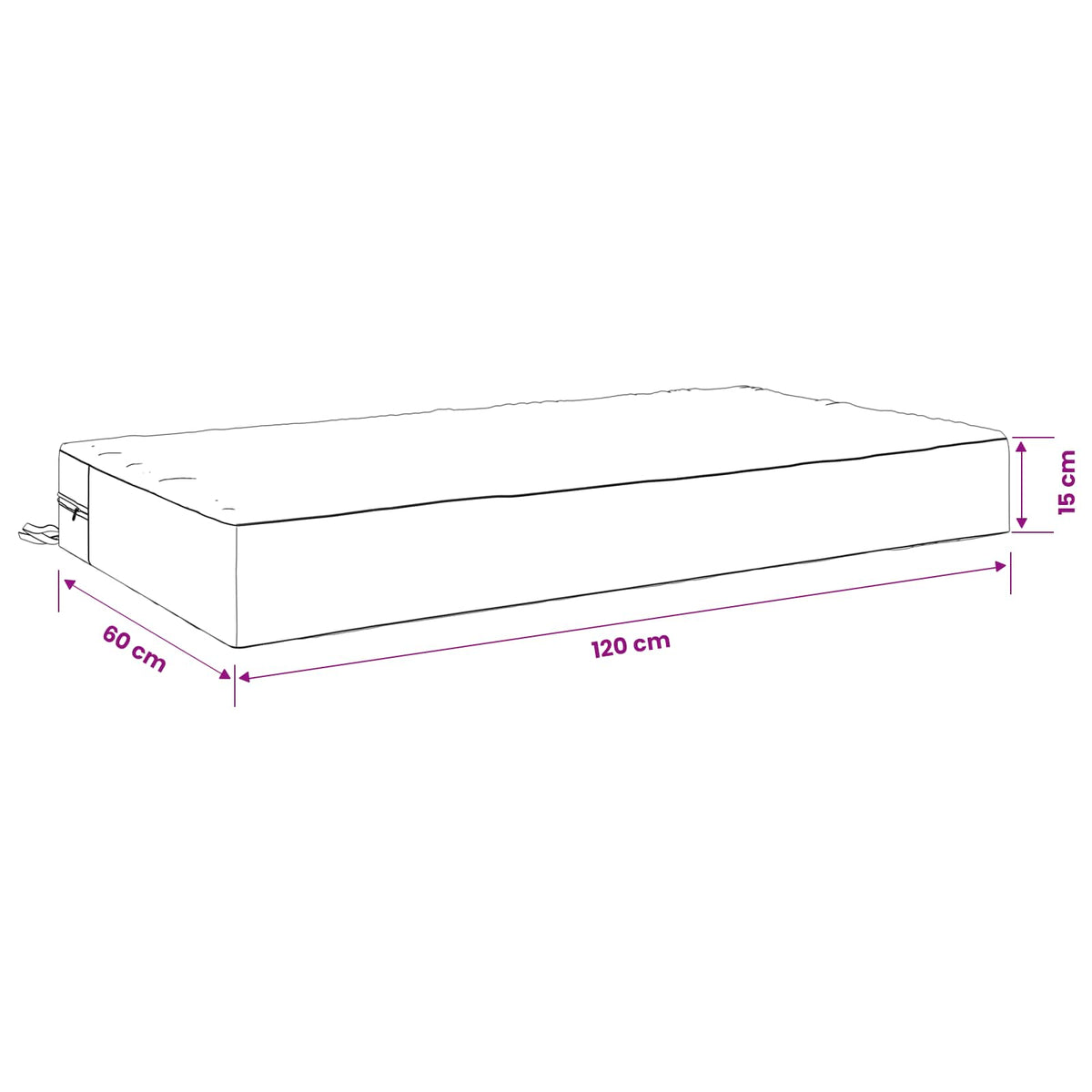 Ülőpárna SOEST 100% poliészter Sötétkék 120 x 60 x 15 cm
