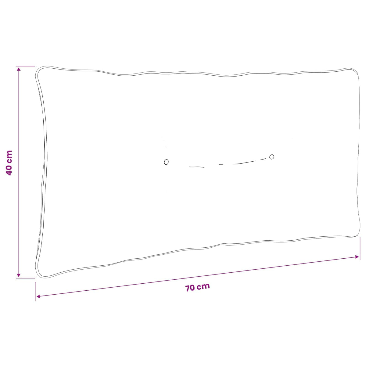 Hátpárna PUTTEN 100% poliészter Türkiz 70 x 40 x 10 cm
