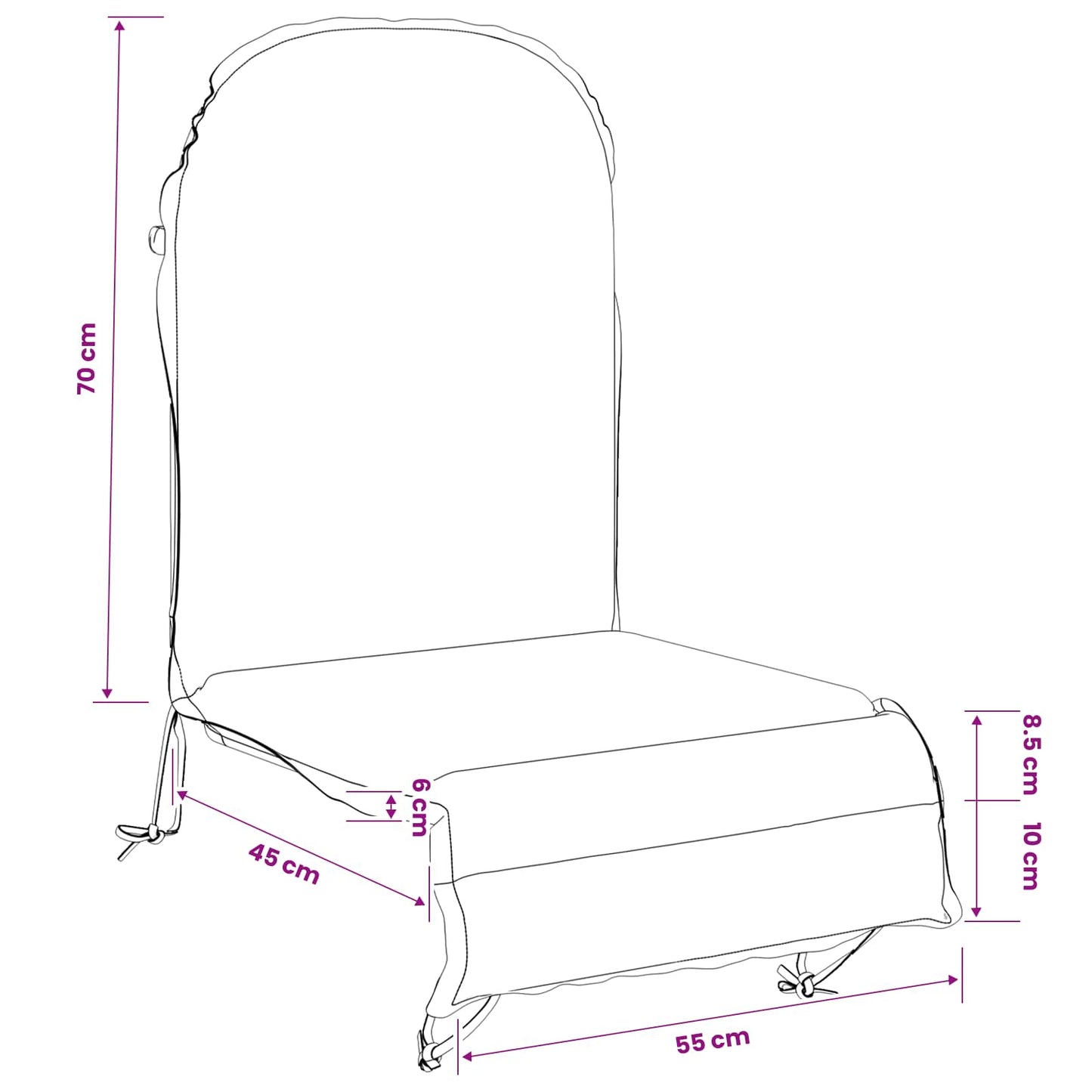 Napozó Fekvőpárna GEMERT 100% poliészter Fekete 55 x 135 x 6 cm